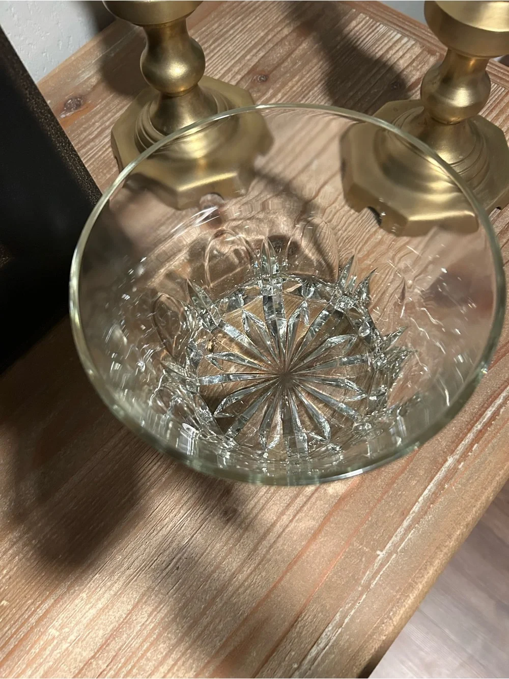 Vintage Princess House Crystal Ice Bucket - Heavy Starburst Base